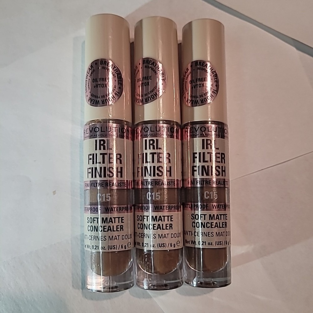 Lot of 3 | Revolution IRL Filter Finish Soft Matte Concealer (0.21oz/6g) C15‎